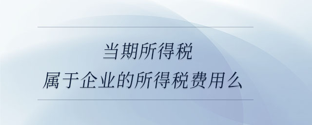 當(dāng)期所得稅屬于企業(yè)的所得稅費(fèi)用么