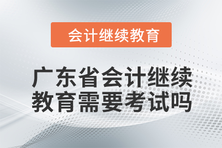 2024年廣東省會計繼續(xù)教育需要考試嗎？