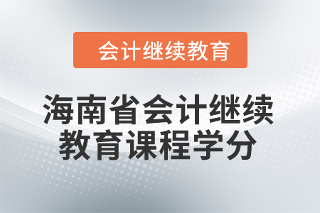 2024年海南省會(huì)計(jì)繼續(xù)教育課程學(xué)分