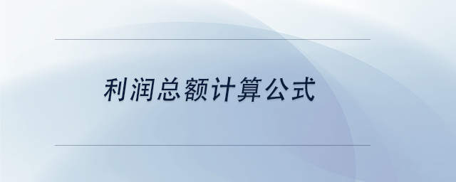 中級會計利潤總額計算公式