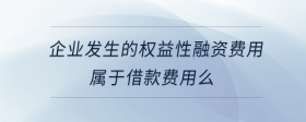 企業(yè)發(fā)生的權(quán)益性融資費用屬于借款費用么