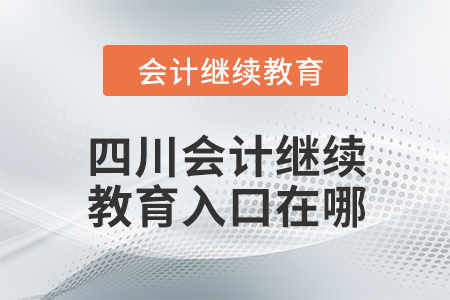 四川2024年會(huì)計(jì)繼續(xù)教育入口在哪？