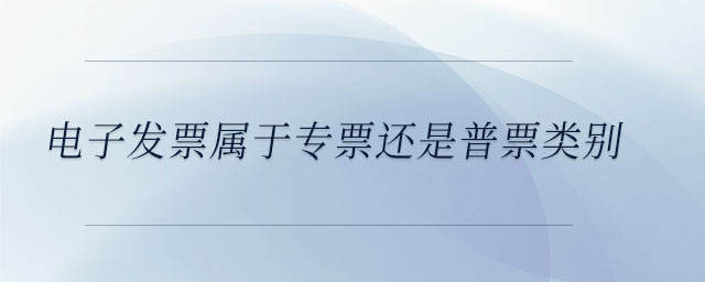 電子發(fā)票屬于專(zhuān)票還是普票類(lèi)別