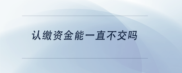中級會計認(rèn)繳資金能一直不交嗎