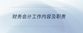 財(cái)務(wù)會(huì)計(jì)工作內(nèi)容及職責(zé)