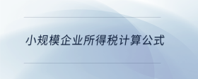 小規(guī)模企業(yè)所得稅計(jì)算公式
