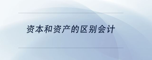 中級會計資本和資產(chǎn)的區(qū)別會計