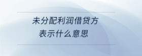 未分配利潤借貸方表示什么意思