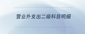 營業(yè)外支出二級科目明細(xì)