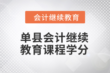 2024年單縣會(huì)計(jì)繼續(xù)教育課程學(xué)分