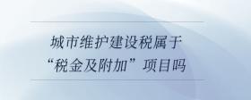 城市維護建設稅屬于“稅金及附加”項目嗎