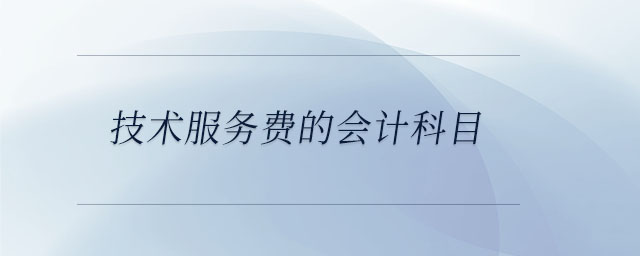 技術服務費的會計科目