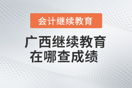 2024年廣西會(huì)計(jì)繼續(xù)教育在哪查成績？
