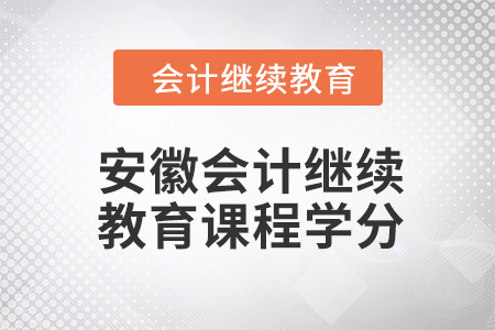 2024年安徽會計繼續(xù)教育課程學分要求