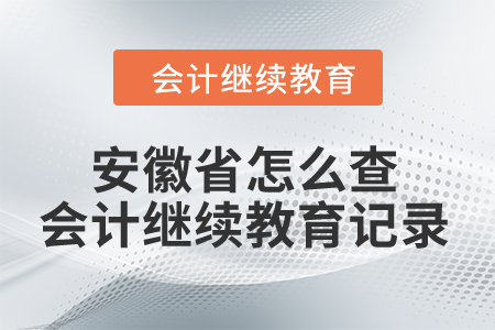 2024年安徽省怎么查會(huì)計(jì)繼續(xù)教育記錄？