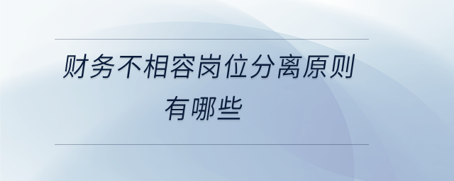 財(cái)務(wù)不相容崗位分離原則有哪些