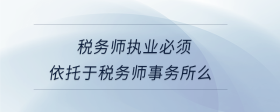 稅務師執(zhí)業(yè)必須依托于稅務師事務所么