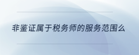 非鑒證屬于稅務師的服務范圍么