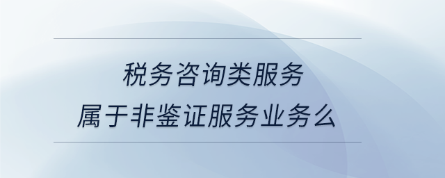 稅務(wù)咨詢類服務(wù)屬于非鑒證服務(wù)業(yè)務(wù)么