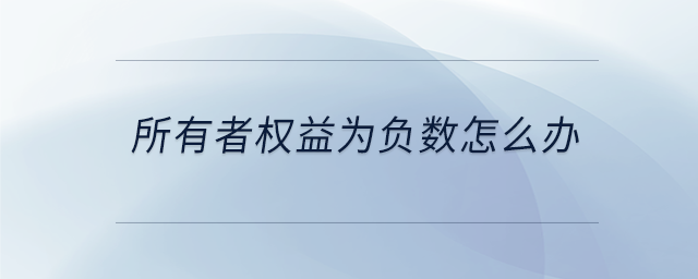 所有者權(quán)益為負數(shù)怎么辦