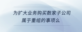 為擴大業(yè)務購買數(shù)家子公司屬于重組的事項么