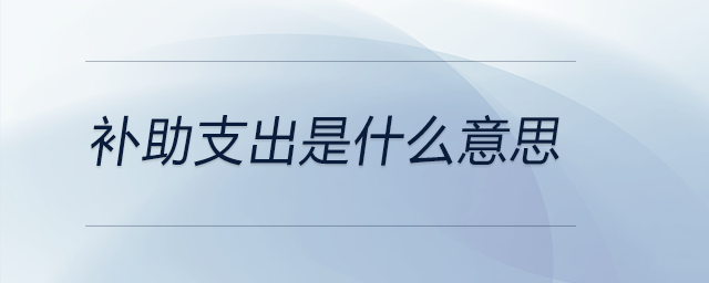 補(bǔ)助支出是什么意思