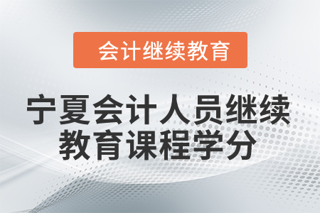 2024年寧夏會(huì)計(jì)人員繼續(xù)教育課程學(xué)分