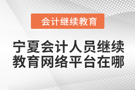 2024年寧夏會計人員繼續(xù)教育網(wǎng)絡(luò)平臺在哪？