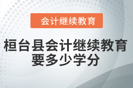 2024年桓臺縣會計繼續(xù)教育要多少學(xué)分？