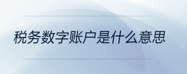 稅務數(shù)字賬戶是什么意思