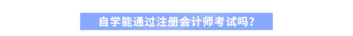 自學(xué)能通過(guò)注冊(cè)會(huì)計(jì)師考試嗎？