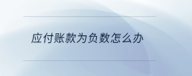 應(yīng)付賬款為負數(shù)怎么辦？
