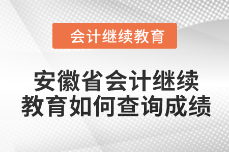 2024年安徽省會計(jì)繼續(xù)教育如何查詢成績？