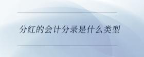 分紅的會(huì)計(jì)分錄是什么類型