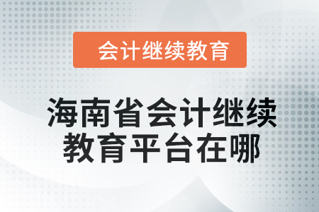2024年海南省會(huì)計(jì)繼續(xù)教育平臺(tái)在哪？