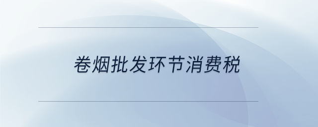 卷煙批發(fā)環(huán)節(jié)消費稅
