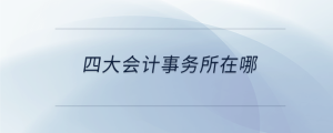 四大會計事務(wù)所在哪