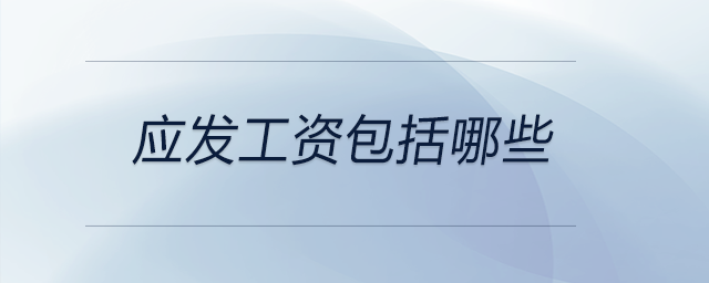應發(fā)工資包括哪些