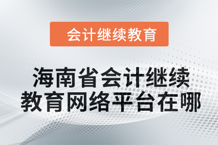 2024年海南省會計人員繼續(xù)教育網(wǎng)絡(luò)平臺在哪？