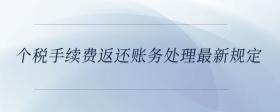 個稅手續(xù)費(fèi)返還賬務(wù)處理最新規(guī)定