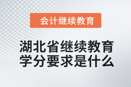 2024年湖北省繼續(xù)教育學(xué)分要求是什么？