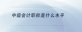 中級(jí)會(huì)計(jì)職稱是什么水平
