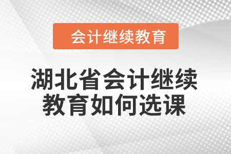 2024年湖北省會(huì)計(jì)繼續(xù)教育如何選課？