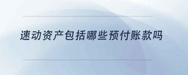 中級會計(jì)速動(dòng)資產(chǎn)包括哪些預(yù)付賬款嗎