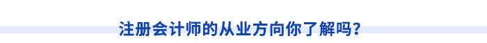 注冊(cè)會(huì)計(jì)師的從業(yè)方向你了解嗎？