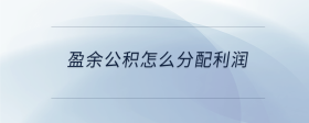 盈余公積怎么分配利潤
