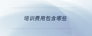 培訓(xùn)費(fèi)用包含哪些