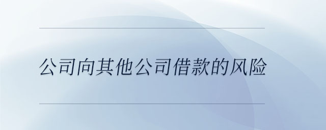 公司向其他公司借款的風險