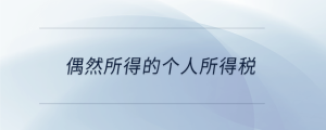 偶然所得的個人所得稅