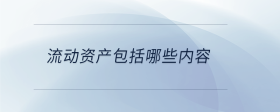  流動資產包括哪些內容